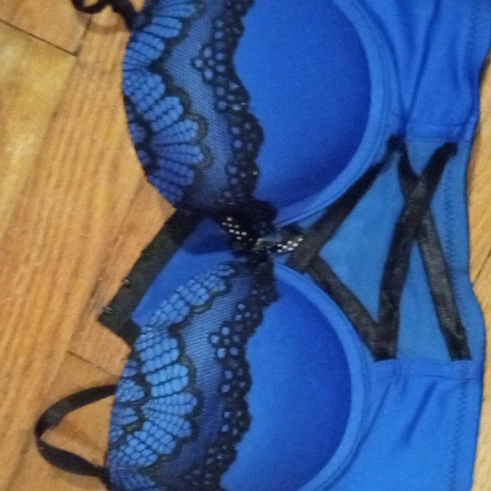 Bustier Blue Black Dots